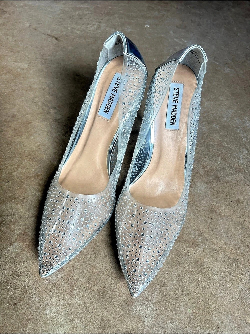 Steve Madden Daisie Rhinestone heels Silver